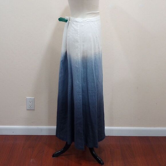 NEW! Blue By Saks Fifth Avenue Ombre Linen Skirt - Size L - $120 - Picture 4 of 8